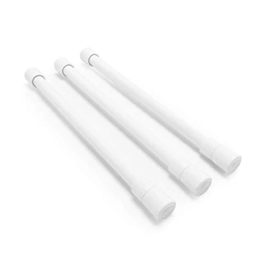 Image of Camco 17&quot; RV Refrigerator Bar, Holds Food and Drinks in Place During Travel, Prevents Messy Spills, Spring Loaded Extends Between 10&quot; White (3 Pack) (44063)