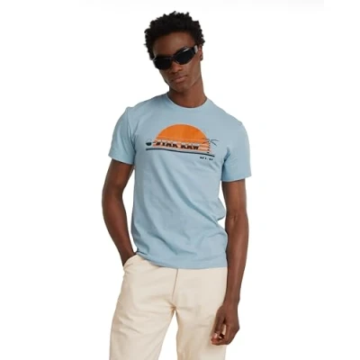 Image of G STAR RAW Men&#039;s Sunrise Slim R T Shirt, Blue (Faze D24689 336 6481), XL