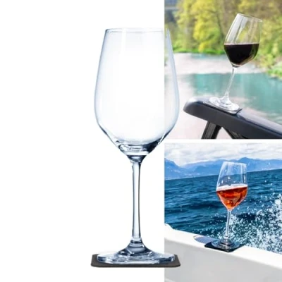 Image of silwy® Magnetic Glass, Fine Crystal Glass with Perfectly Integrated Magnet and Metallic Nano Coaster (Wine // 0.25 L)