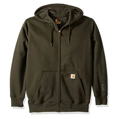 Image of Carhartt Men&#039;s Rain Defender Paxton Heavyweight Hooded Zip Front Sweatshirt, Peat, XXL