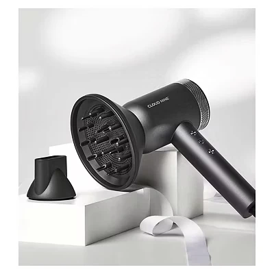 Image of CLOUD NINE The Airshot Pro Hair Dryer Starlight Collection Grey Powerful Salon Self Clean Mode Long Lasting Temperature Control Eco Precision Motor Magnetic Diffuser 1600W Lightweight &amp; Portable