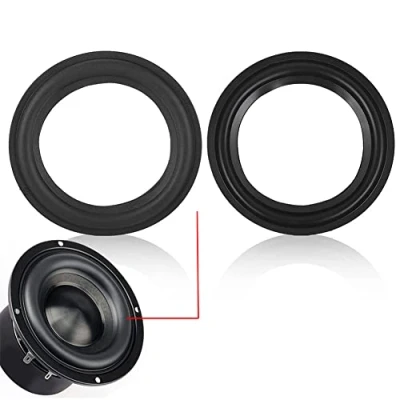 Image of Kafuty 5 inch /4 Horn Rubber Edges Replacement Woofer Repair Part Speaker Surround Subwoofer Foam Edge Replace for JBL/Swans (Black)(4 inch)