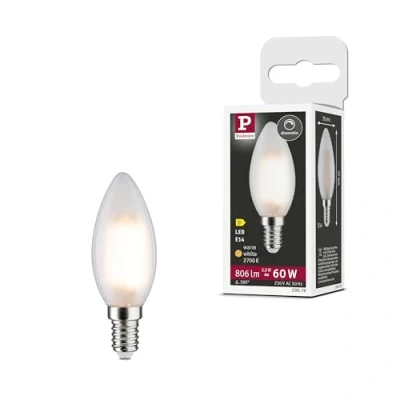 Image of Paulmann 29076 Filament LED Candle E14 230V 5.9W 806lm dimmable 35mm matt Glass 2700K Warm White, 5.9 W