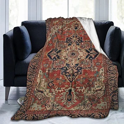 Image of ZQBDFC Antique Oriental Turkish Persian Rustic Ultra Soft Micro Fleece Blanket Throw Fit Couch Bed Sofa All Season Light Weight Living Room, 50&#039;&#039;x40&#039;&#039; for Kids