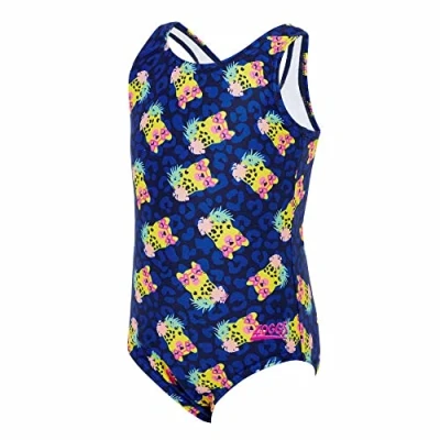 Image of Zoggs Girl&#039;s Scoopback Tots Swimsuit, Kitten Safari Print, 8 Years