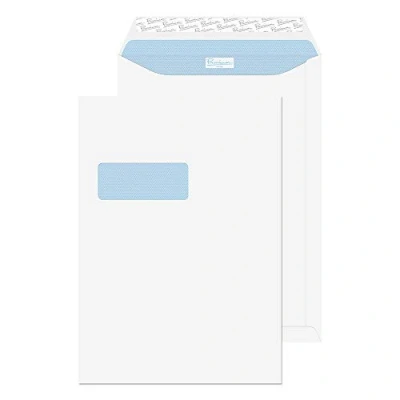 Image of Blake Office B4 352 x 250 mm 120 gsm Peel &amp; Seal Pocket Standard Window Envelopes (38116) Ultra White Wove Pack of