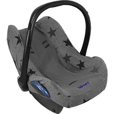 Image of Dooky Seat Cover/ Protector, Universal Size, Fits Most Baby Car Seats with 3 and 5 Point Belt System, 95 Percent Cotton Lycra, Easy to Install Wash, Group 0+ yrs, Grey Stars