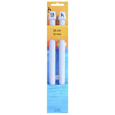 Image of Pony Plastic Knitting Pins/ Needles 25cm long 15mm