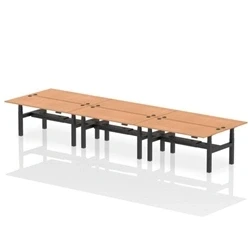 Image of Air B2B 1800x800mm Height Adjustable 6P Bench Desk CP Oak/Black