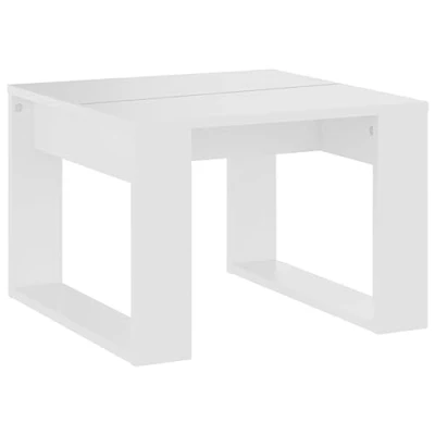 Image of vidaXL Modern Square Side Table for Living Room in White Compact Design, Engineered Wood, Easy Assembly, Functional Furniture Piece