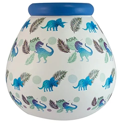 Image of Pot of Dreams Hand Painted Dinosaur Kids Save and Smash Handcrafted Ceramic Money Box , Eco Freindly &amp; Recyclable Piggy Bank Perfect Decorative Gift for New Toys Video Games One Size