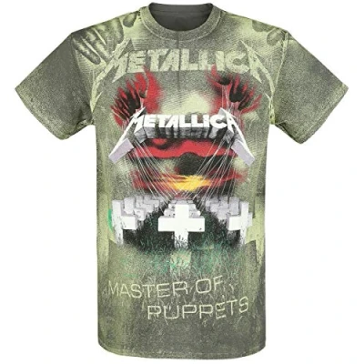 Image of Metallica Master of Puppets Allover T Shirt Charcoal S
