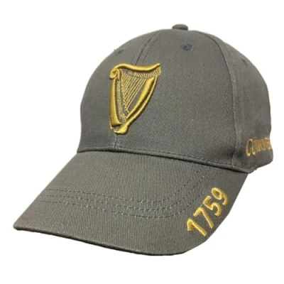 Image of Guinness Harp Embroidered Charcoal Baseball Cap