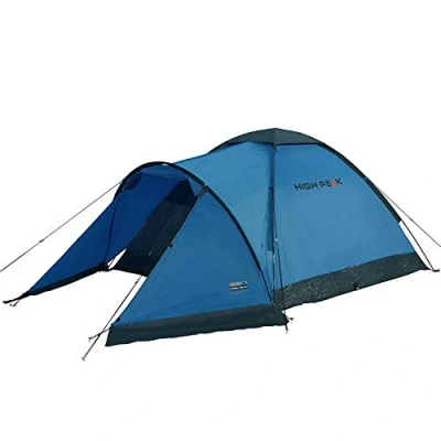 Image of High Peak Weatherproof Ontario Unisex Outdoor Dome Tent available in Blue/grey 3 Persons