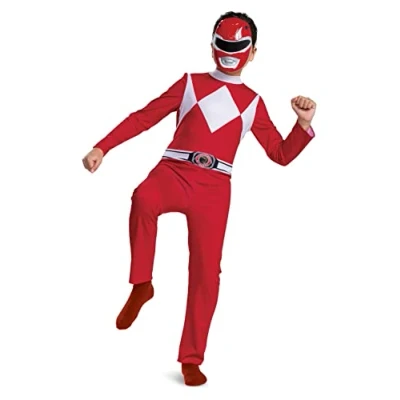 Image of DISGUISE 115669K Superhero Red Power Rangers Costume Kids, Medium