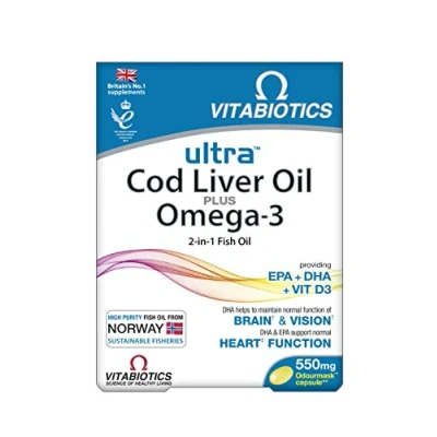 Image of Vitabiotics Ultra Cod Liver Oil 60 Capsules