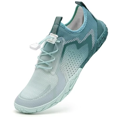 Image of Water Shoes Womens Mens Aqua Beach Swim Quick Drying Barefoot for Swimming Pool Boating Surfing Diving Yoga(Green White,8UK)