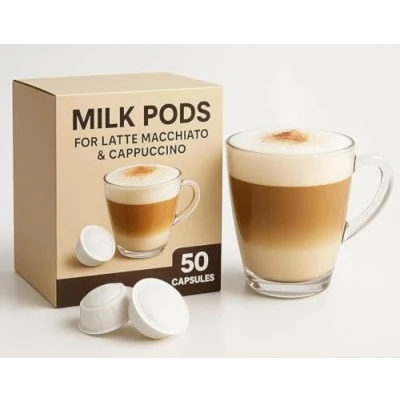 Image of 50x DOLCE GUSTO COMPATIBLE MILK PODS FOR CAPPUCCINO &amp; LATTE MACCHIATO