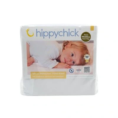 Image of Hippychick Waterproof Tencel Fitted Mattress Protector Cover Ultra Soft and Comfortable Machine Washable Luxury Bedding Super Kingsize 180x200