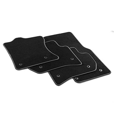 Image of MTM Pro 7031 Tappetini F Pace (X761) 04.2016&gt; / Range Rover Velar 09.2017 , su Misura in Velluto Nylon, Bordi Similpelle e Doppia Impuntura Cromata
