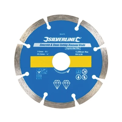 Image of Silverline Concrete &amp; Stone Cutting Diamond Blade 115 x 22.23mm Segmented Rim