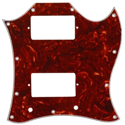 Image of Musiclily Pro 11 Hole Large Full Face Guitar Pickguard for Import SG, 4Ply Vintage Tortoise