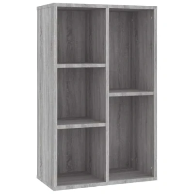 Image of vidaXL Book Cabinet/Sideboard Grey Sonoma 50x25x80 cm Engineered Wood Bookcase