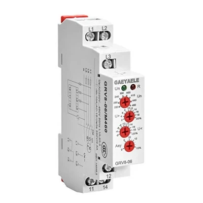 Image of GAEYAELE Three Phase Failure Sequence Voltage Monitoring Relay Sensing Protection AC220V 460V 10A 1SPDT(GRV8 06,M460)