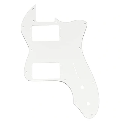 Image of Musiclily Pro 12 Holes Wide Range HH Guitar Pickguard For USA/Mexico Fender 72 Tele Thinline Style Electric Guitar, 3ply White