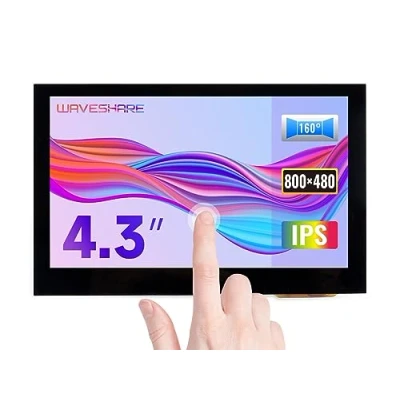 Image of Waveshare 4.3inch HDMI LCD (B) 800x480 IPS Capacitive Touch Screen Monitor Display for Raspberry Pi 4 BB Black Banana Jetson Nano