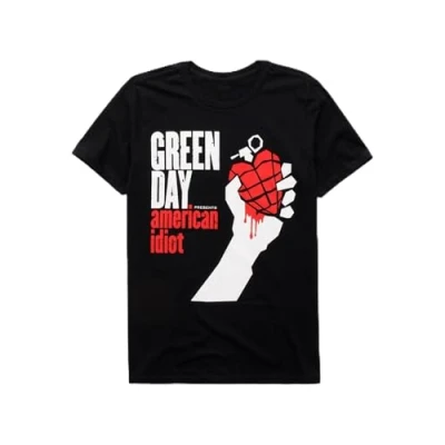 Image of Green Day Men&#039;s American Idiot Short Sleeve T Shirt, Black, Small