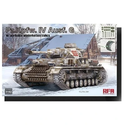 Image of Rye Field Model RM5102 Pz.Kpfw. IV Version G with Workable Winter Chains Tracks Scale 1:35 Building Plastic Kit