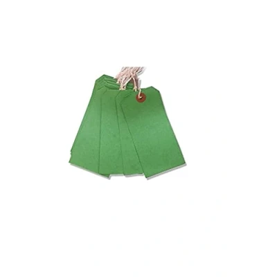 Image of 50 Pack 120 x 60mm Green Coloured Strung Tags