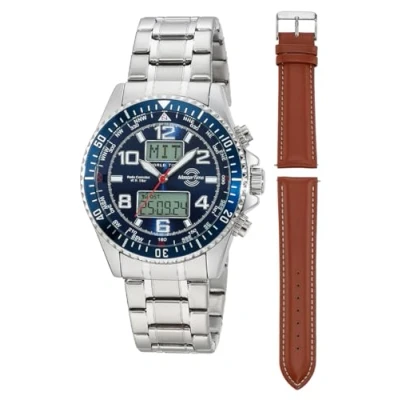 Image of Master Time MTGA 10922 32M Men&#039;s Watch Radio Super Power Steel / Blue with 2 Bands