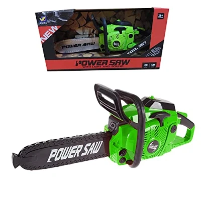 Image of koolbitz Kids Chainsaw Toy Power Tool Pretend for Children Sound Play Cordless Chain Saw Set Boys &amp; Girls Educational Construction Toddlers Outdoor