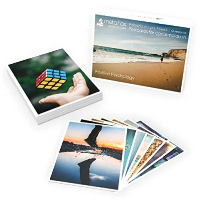 Image of metaFox 52 Coaching Picture Cards, Positive Psychology Cards for Daily Reflections, Affirmations, Thinking Conversation as Facilitation Tools Coaching, Workshops, and Therapy