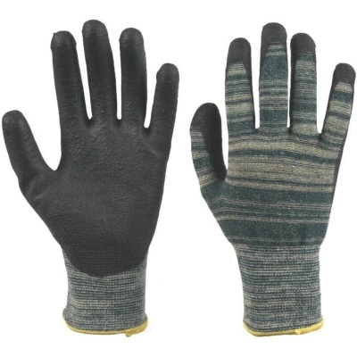 Image of Honeywell Cut Resistant Gloves, PU Coated, Green/Yellow, Size 7