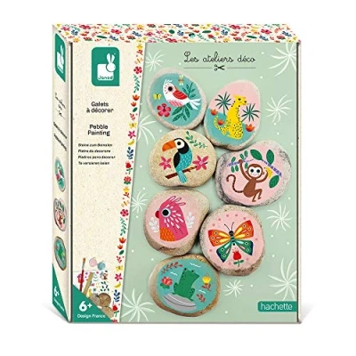 Image of Janod Pebbles to Decorate Les Ateliers Déco Children’s Creative Leisure Kit Teaches Fine Motor Skills and Concentration Suitable for Ages 6 Up, J07922