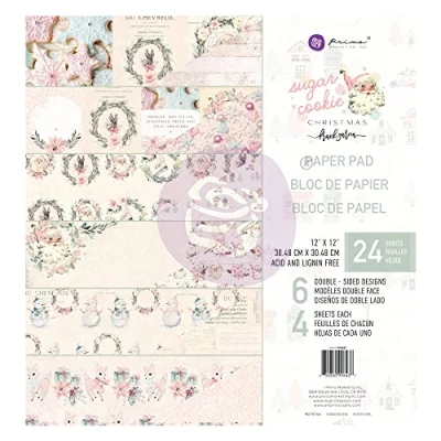 Image of Prima Marketing Double Sided Paper Pad 12&quot;X12&quot; 24/Pkg Sugar Cookie, 6 Foiled