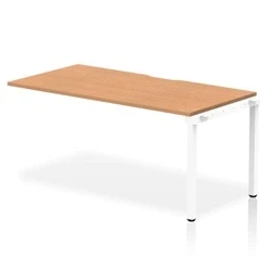 Image of Evolve Single Ext Kit White Frame Bench Desk 1600 Oak BE310