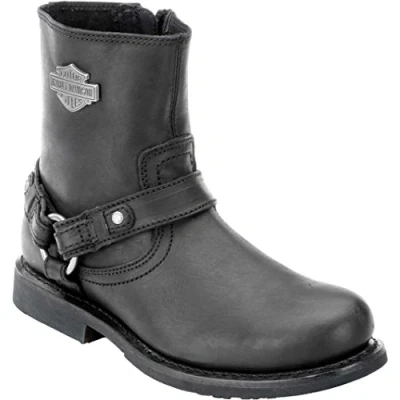 Image of Harley Davidson Scout Cowboy/biker ankle boot, Men&#039;s, Size: 6, Black Leather