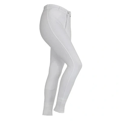 Image of Shires Saddlehugger Horse Riding Jodhpurs in White Maids/Childs 5/6Yrs,
