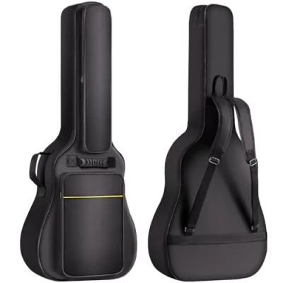Image of CAHAYA Acoustic Guitar Bag Waterproof Case 41 42 inch Gig 8MM Padding with Back Hanger Loop and Pocket for Music Sheet Stand Black, CY0177