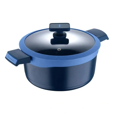 Image of MasterPro Casserole with Glass Lid, 4.5l Gastro Induction Cast Aluminium Non stick Pot, Professional Quality, Diamond Infused Coating, Ovenproof