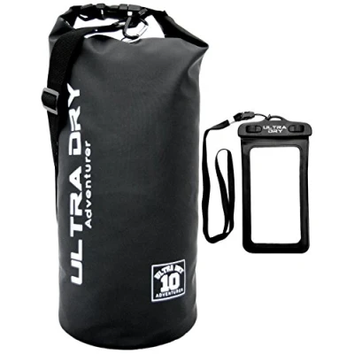 Image of Premium Waterproof Bag, Sack with phone dry bag and long adjustable Shoulder Strap Included, Perfect for Kayaking/Boating/Canoeing/Fishing/Rafting/Swimming/Camping/Snowboarding (black, 10 L)