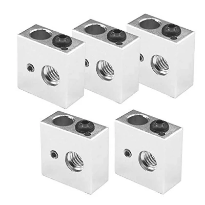 Image of Saipor Aluminum Heater Block Specialized for MK7 MK8 Makerbot Reprap 3D Printer Extruder Kit (Pack of 5pcs)
