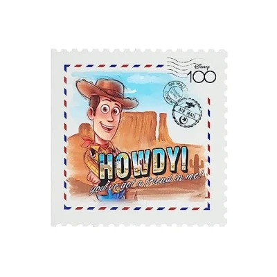 Image of UK Greetings Disney 100 Card For Him/Her/Friend With Envelope Toy Story Stamp Design, Woody