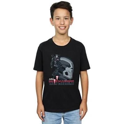 Image of Marvel Boys Avengers Infinity War Machine Character T Shirt Black 12 13 Years