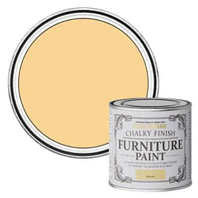 Image of Rust Oleum AMZ0017 Chalky Furniture Paint Mustard 125 ml