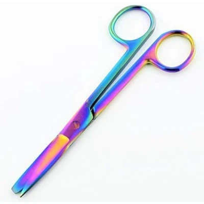 Image of Dressing Scissors 14cm, First Aid, Vets, Pet Grooming, Nurses, Home Office Use (Blunt Blunt Str, Multi Color)